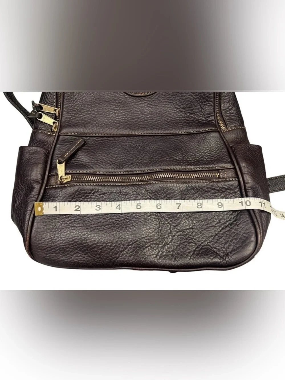 King Ranch Classic Dark Brown Leather 2 Compartments Adjustable Straps Backpack